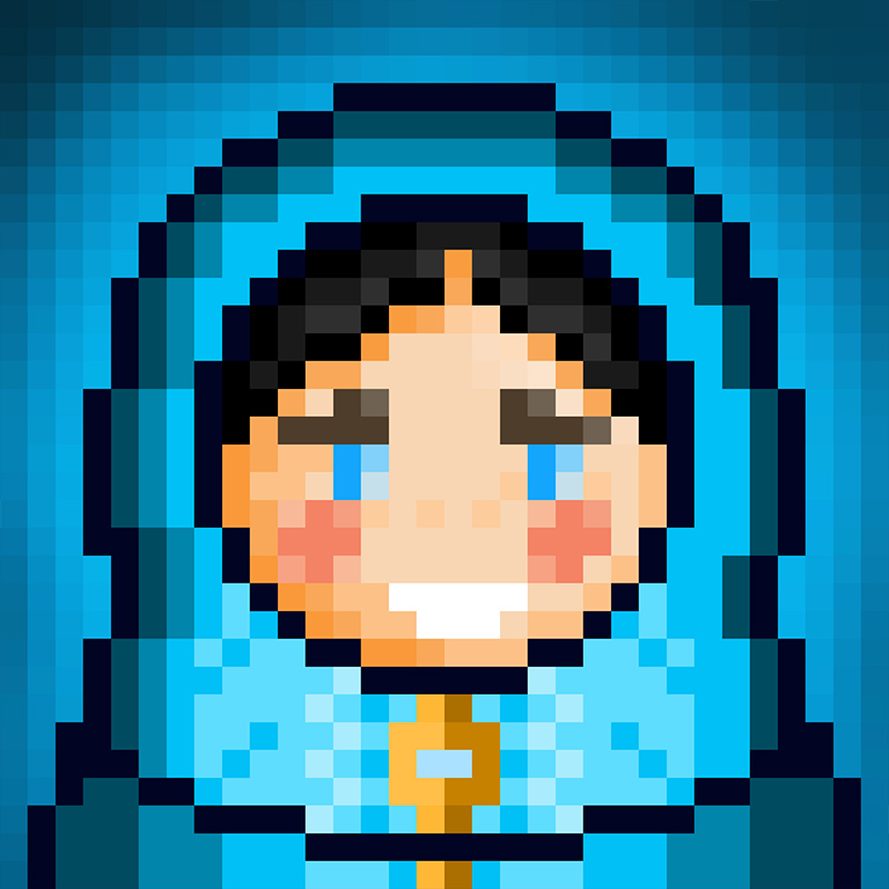 NFT Matryoshka №22 in Pixel Art Style by Igor Sorokin. TON blockchain. НФТ Матрешка в пиксельном стиле №22. Автор Игорь Сорокин. Блокчейн ТОН.