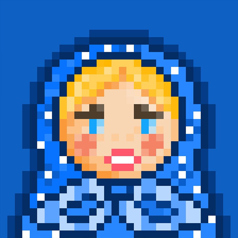 NFT Matryoshka №28 in Pixel Art Style by Igor Sorokin. TON blockchain. НФТ Матрешка в пиксельном стиле №28. Автор Игорь Сорокин. Блокчейн ТОН.