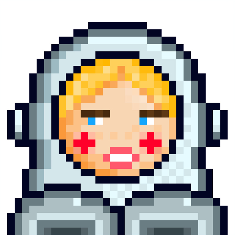 NFT Matryoshka №44 in Pixel Art Style by Igor Sorokin. TON blockchain. НФТ Матрешка в пиксельном стиле №44. Автор Игорь Сорокин. Блокчейн ТОН.