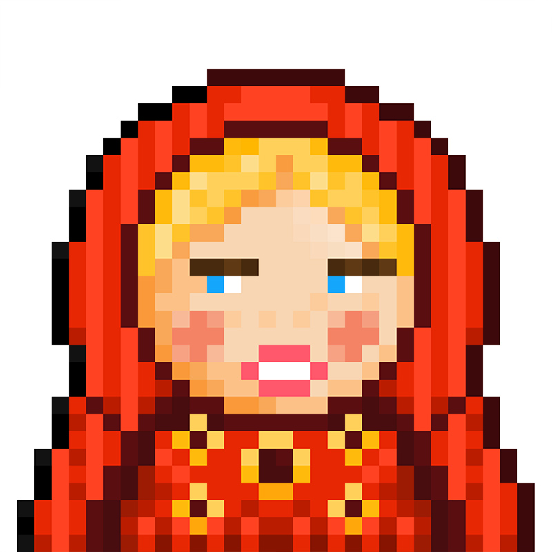 NFT Matryoshka №45 in Pixel Art Style by Igor Sorokin. TON blockchain. НФТ Матрешка в пиксельном стиле №45. Автор Игорь Сорокин. Блокчейн ТОН.